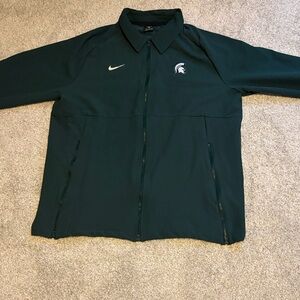 Nike Dark Green Full-Zip Performance Jacket with Team Emblem